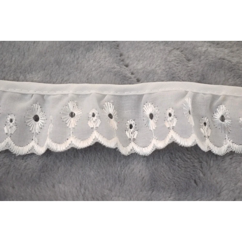Vintage White Eyelet Trim Embroidered 1.5